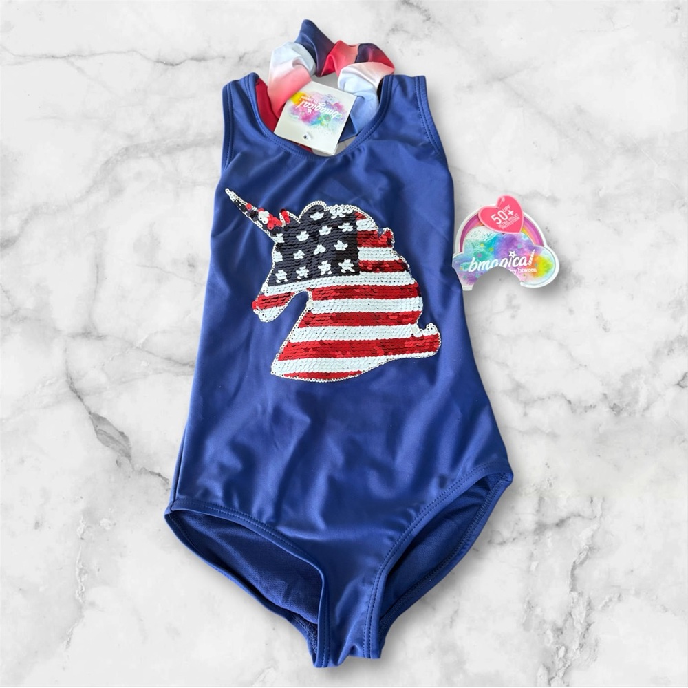 Kids Blue Unicorn Swimsuit